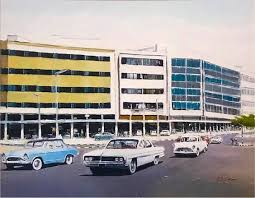 شارع فهد السالم قديما بريشة الفنان الكويتي عبدالعزيز ارتي Painting Kuwait