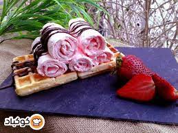 ايس كريم الفراولة روعة بالصور من وقار بلسم recipe food waffles breakfast