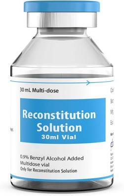 Reconstitution Solution laboratory research liquid and vials, do AI tạo