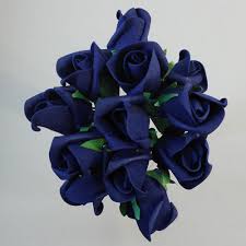 Peony roses artificial silk fake flowers white bridal wedding bouquet home decor. Colourfast Foam Rose Buds Navy Blue 12 Pack Foam Flowers