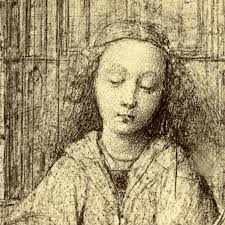 Antwerp Arts Painting by Van Eyck Saint Barbara Old Photo 1880 by Gustave  HERMANS: Photograph