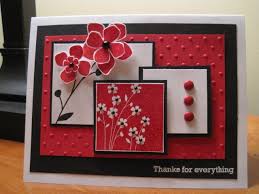 Black And Red Greeting Cards Handmade Card Flowery Thank You By Lisaadd Black White Red Delightful Design With Layered Squares Luv Th Cards Handmade Asian Cards Paper Cards