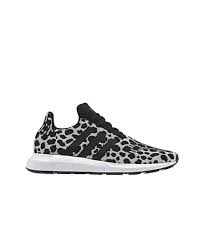 Black And White Animal Print Shoes Womens Adidas Swift Run Raw White Black Women S Shoe Hibbett City Gear Black Shoes Women Black And White Shoes Leopard Print Sneakers