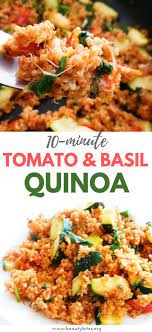 Easy Tomato Basil Quinoa Risotto Gf Vegetarian Vegan Option Beauty Bites Quinoa Recipes Healthy Quinoa Recipes Easy Health Dinner Recipes
