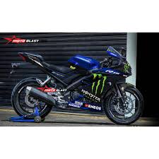 Yamaha r15 v3 price in india, launch date, top speed, images, colours, variants, power, mileage, abs, release date, r15 v3 vs v2, r15 matte black. Decal Stiker Yamaha R15 V3 Blue Monster Vr46 Gp 2019 Shopee Indonesia