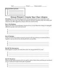 Create Your Own Utopia The Giver Pre Reading Activity Pre Reading Activities Teaching Literature The Giver