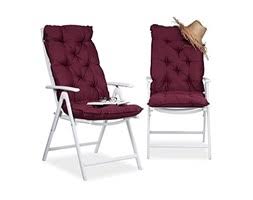 Cuscini schienale alto da giardino. Relaxdays 10023473 47 Copri Sedia Cuscino Per Sdraio Imbottitura Per Sedie Da Giardino Con Schienale Alto Hlp 115 X 47 X 9 Cm Rosso Cuscini Per Sedie Homelook