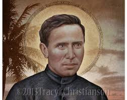 Saint Damien of Molokai Poster Print. Saint Damien Wall Art Poster. First  Communion. Saint Damien Prayer Print. Kids Catholic Prayer Poster.