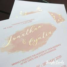 Design print wedding card printing Minimalist Watercolour Gold Stamping Wedding Card