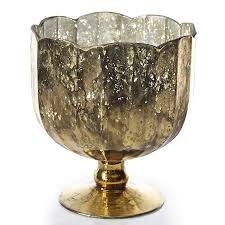 Amazon Com Accent Decor Glass Mallory Compote 7 75 X 7 75 X 9 Gold And Silver Good For Wedding Decoration Home Party Cel Gold Vases Gold Mercury Glass Vase