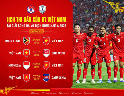 Lịch thi đấu của đội tuyển Việt Nam tại ASEAN Cup 2026 Thầy trò HLV Kim Sang Sik sẽ hội quân từ ngày 22/6, sau đó sẽ có chuyến tập huấn tại
