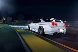 1184x666 nissan skyline gtr r34 blue front view wallpaper cars hd 4k> download. Gray Coupe Dark Nissan Car Race Speed White Skyline R34 Track Rear Nigth 1080p Wallpaper In 2021 Nissan Gtr Skyline Nissan Skyline Gt Sports Car Wallpaper