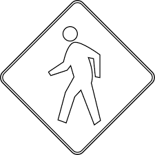 Pedestrian Crossing Outline Clipart Etc Clip Art Borders Traffic Signs Pedestrian