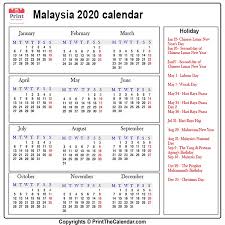 Malaysia holidays allow you to discover a land of mesmerising beauty. Calendar 2020 Malaysia Malaysia Printable Calendar Holiday Calendar Calendar Usa Usa Calendar