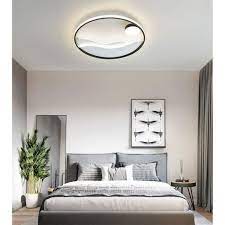 Deco chambre a coucher adulte en tons fonces actuelle et. Moderne Led Plafonnier Luminaire Round Lampe De Plafond Anneau Noir Design Decoration Salon Chambre A Coucher Salle A Manger Cdiscount Maison
