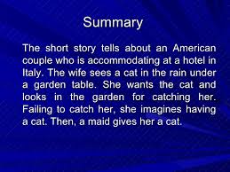 She came to a hotel in italia with her husband to spend their holidays. Cat In The Rain Summary Enotescom Induced Info