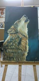 Wolf Oil Paintig Yagli Boya Kurt Siyah Sanat Tuval Resimleri Tablolar
