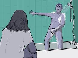 Watching him wank in the shower | Girl on the Net