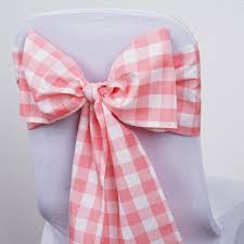 Black And White Checkered Chair Sashes Gingham Chair Sashes 5 Pcs Rose Quartz White Buffalo Plaid Checkered Polyester Chair Sashes In 2020 Chair Sashes Outdoor Party Decorations Wedding Chair Sashes