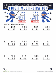 3 Digit Multiplication Worksheet Education Com Multiplication Worksheets Two Digit Multiplication Multiplication