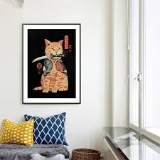 Study room decor room ideas bedroom small room bedroom home decor bedroom master bedroom small rooms dorm. Samurai Cat Poster Catana Canvas Painting Nordic Japanese Art Print Modern Interesting Wall Picture For Living Room Home Decor Special Offer Bf610 Goteborgsaventyrscenter