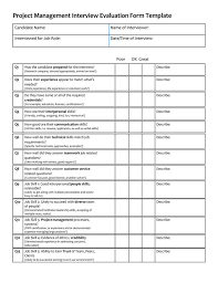 8 tips for creating a rubric template. 15 Interview Evaluation Form Templates For Manager Candidate Etc