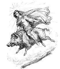 Gerd, daughter of the giant gymir, was his wife. File Freyr Riding Gullinbursti Jpg Wikimedia Commons