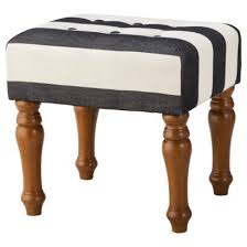 Black And White Ottoman Stool Threshold Black And White Stripe Accent Stool Black And White Decor Accent Stool Accent Furniture Living Room