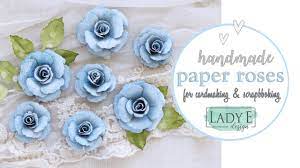 Rose flower floral leaf metal die cuts,wedding rose flower leaves cutting dies cut stencils for diy scrapbooking album decorative embossing paper dies card making 5.0 out of 5 stars 1 $7.99 $ 7. Diy Paper Roses For Cardmaking Scrapbooking Youtube Paper Roses Paper Roses Diy Handmade Flowers Paper