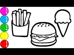 Seekor ayam memiliki jengger di kepala dan dua pial di bawah leher. Burger Es Krim Dan Kentang Goreng Belajar Menggambar Dan Mewarnai Makanan Untuk Anak Anak Youtube