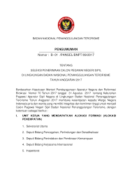 Pengumuman akhir lulus cpns bnpt 2019. Pengumuman Seleksi Cpns Badan Nasional Penanggulangan Terorisme Bnpt