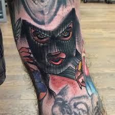 Hooligan tattoo auf dem arm. Tattoo Goon Mask Hairsyle Men