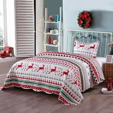 Crafted from cotton, each piece in this set is dotted with the embroidered pattern of a red pickup truck hauling a christmas tree on a beige background. Christmas Bedding Up To 70 Off Through 08 10 Wayfair