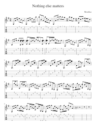 Ultimate guitar pro is a premium guitar tab service, available on pc, mac, ios and android. Nothing Else Matters Sheet Music For Guitar Solo Download And Print In Pdf Or Midi Free Sheet Music For Nothing Else Matters By Metallica Metal Musescore Com