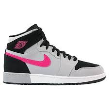 Original Womens Black And White Air Jordan 1 Nike Girl 039 S Air Jordan 1 Retro High Gs Basketball Shoe Black Deadly Pink Wolf Grey White 7y Girls Shoes Tween Air Jordans Retro Jordan 1 Retro High