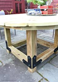 After seeing the r6000 (us$400) price tag for a mango wood dining table, i decided to make my own at a fraction of what it would cost to buy one. Diy Round Outdoor Dining Table With Outdoor Accents Jaime Costiglio