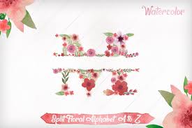 Floral | free svg image in public domain. Free Split Letters A Z Clipart Split Floral Alphabet Crafter File