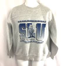 Vintage Saint Louis University College Sweatshirt Mens Size Large Billikens Gray Mens Sweatshirts Sweatshirts College Sweatshirt