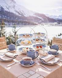 Afternoon Tea With The View In St Moritz The Lake Swiss Alps And Sunny Temperatures Warm Enough To Sit On The Ter Switzerland Hotels Swiss Alps Afternoon Tea
