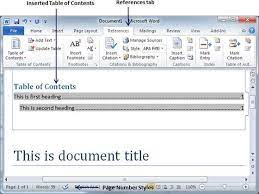 Table Of Contents In Word 2010 Tutorialspoint