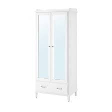 Hinges with integrated dampers catch the door and close it slowly, silently and softly. Tyssedal Wardrobe White Mirror Glass 34 5 8x22 7 8x81 7 8 Ikea