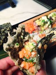 King Of The Chimichangas Raw King Salmon Nori Tacos Box Of Condiments Claremont Tonic South Yarra Melbourne Bars Recipes Chimichanga Food