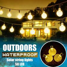Product title outdoor solar garden stake light solar powered color. Solar Powered 50led String Light Garden Path Yard Decor Lamp Outdoor Waterproof Ebay