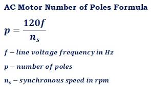 number of poles ac motor calculator