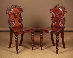 Pair Mid 19th C Mahogany Hall Chairs C 1860 In 2020 Hall Chair Antique Hall Chair Chair