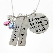 I Love You To The Moon And Back Necklace By Jcjewelrydesign Hand Stamped Jewelry Back Necklace Mommy Necklace