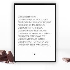 Danke Lieber Papa Bezaubernder Kunstdruck Wunderpixel