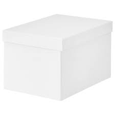Tjena Boite De Rangement Avec Couvercle Blanc 18x25x15 Cm Ikea Storage Boxes With Lids Billy Bookcase Storage Boxes