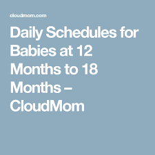 Daily Schedules For Babies At 12 Months To 18 Months