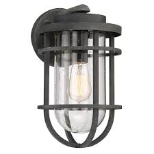 Shop Luxury Nautical Outdoor Wall Light 14 H X 8 W With Industrial Style Cage Design Black Sand Finish On Sale Overstock 19477909